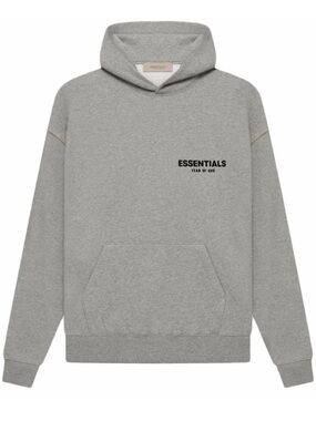 Essentials Men's Dark Oatmeal Pullover Hoodie